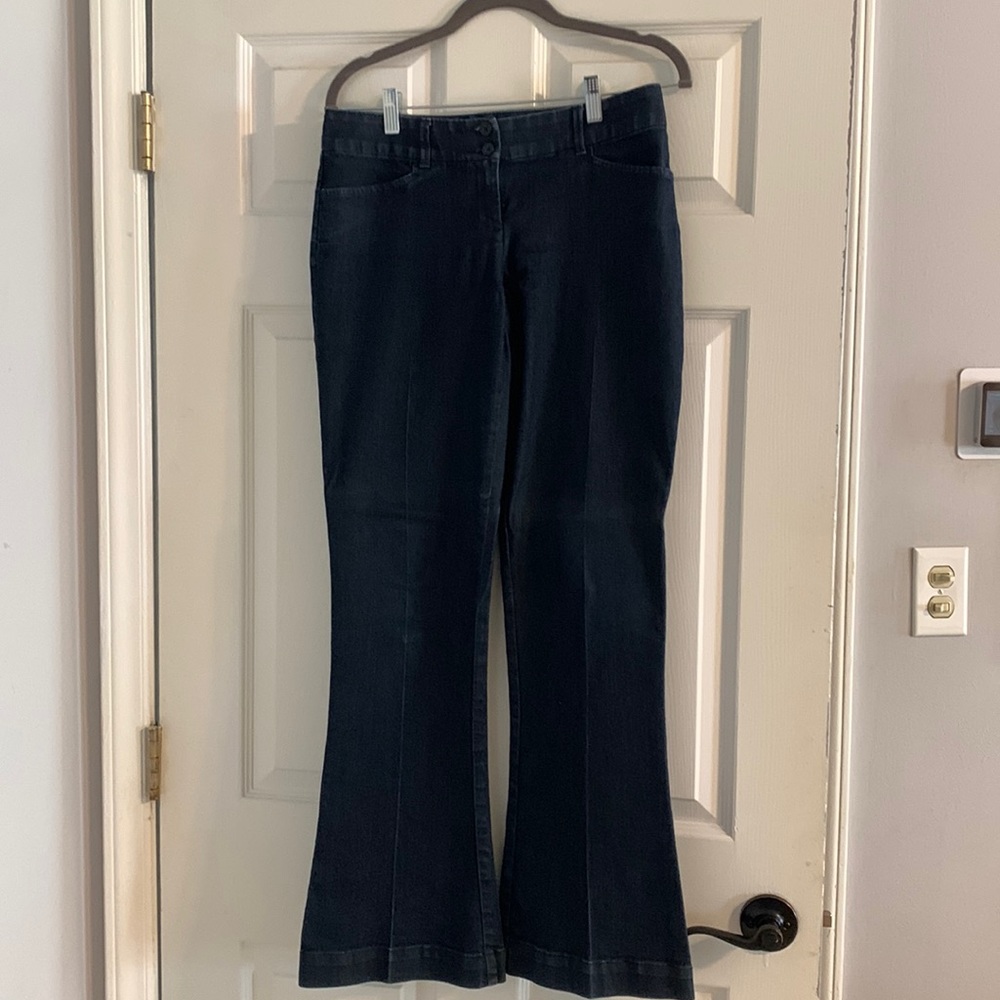 Limited fit and flare dark wash jeans